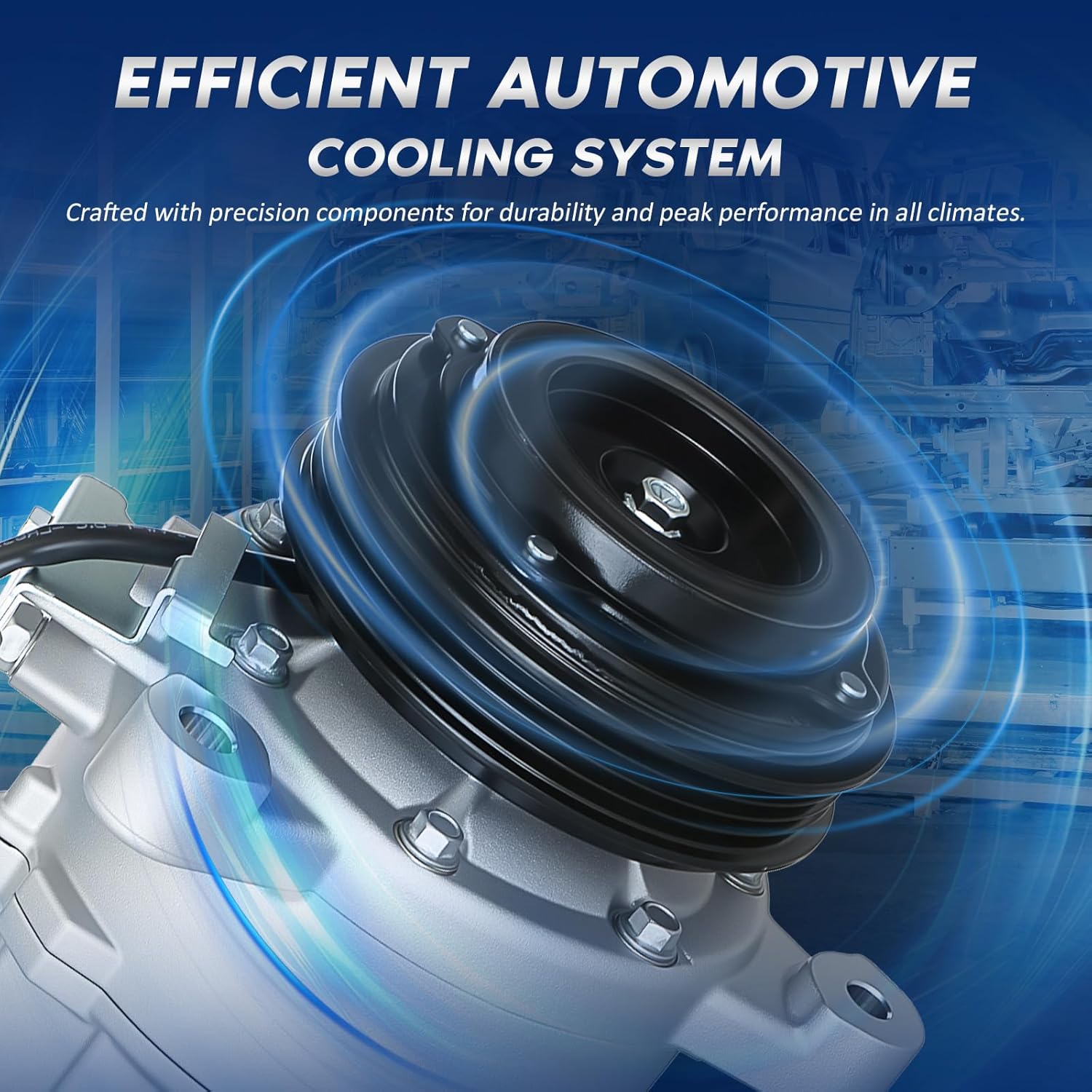 BDELI AC Compressor Fit for 2015-2020 Chevy Suburban Tahoe, GMC Sierra 1500 Yukon XL, Cadillac Escalade ESV, 2016 2017 2018 2019 Air Compressor 4.3L 5.3L 6.2L V6 V8, 197333 197381 20936344 CO29134C