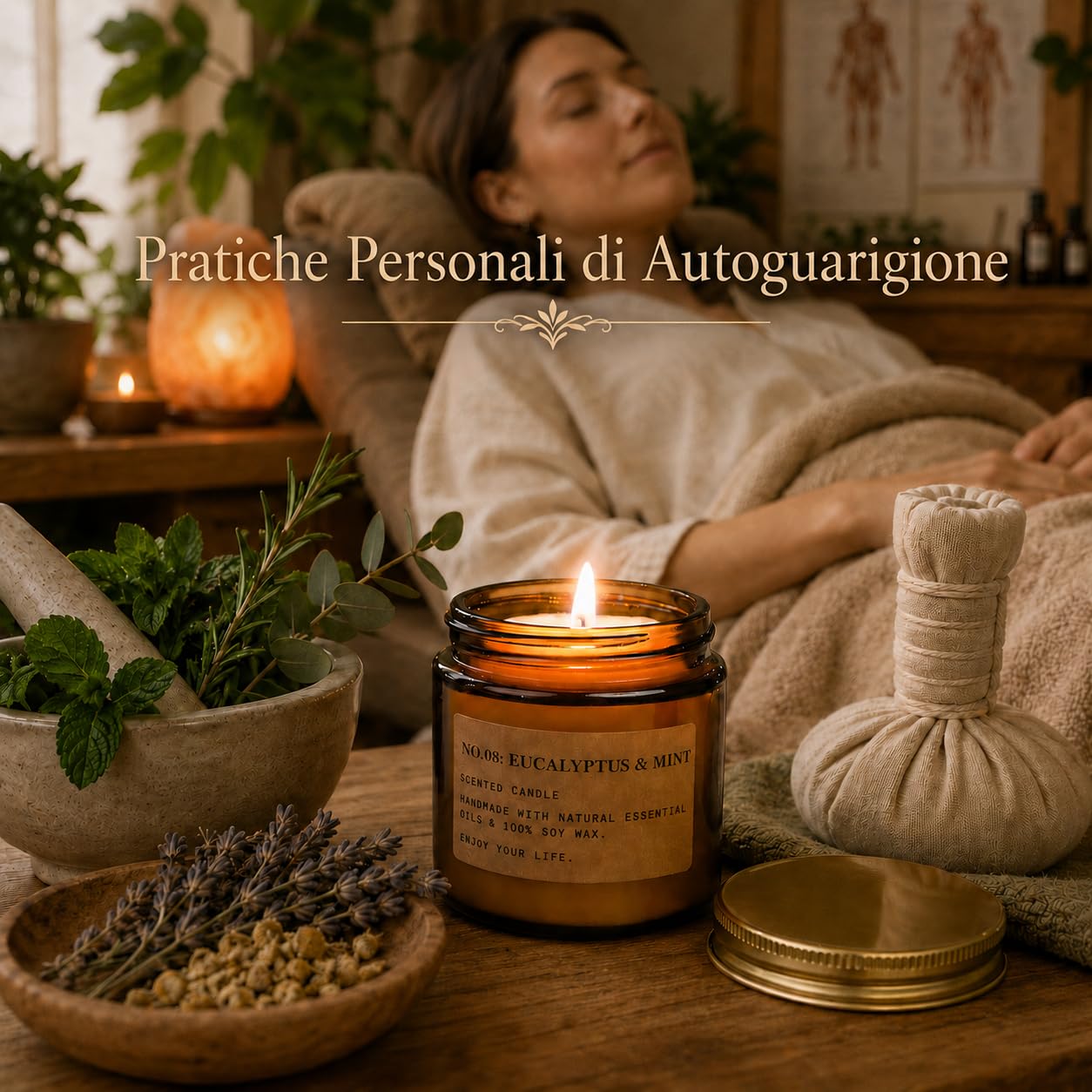 Candele Profumate Set di 8 Pezzi in Vetro, 800g Cera di Soia Profumo di Rose, Legno di teak, Amber, Menta und Grapfruit Aromaterapia Set Candele Compleanno Regalo per Mamma, Durata Fino a 200 Ore