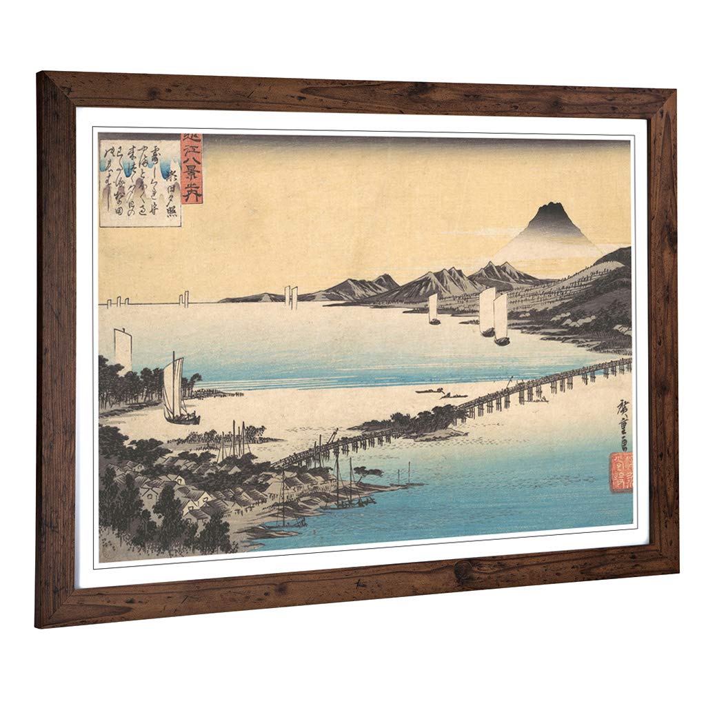 Big Box Art Framed Print of Hiroshige Japanese Oriental (38) Design | Wall Art Picture | Home Decor for Kitchen, Living Room, Bedroom, Hallway, Walnut, A2 / 24.5x18 Inch / 62x45cm