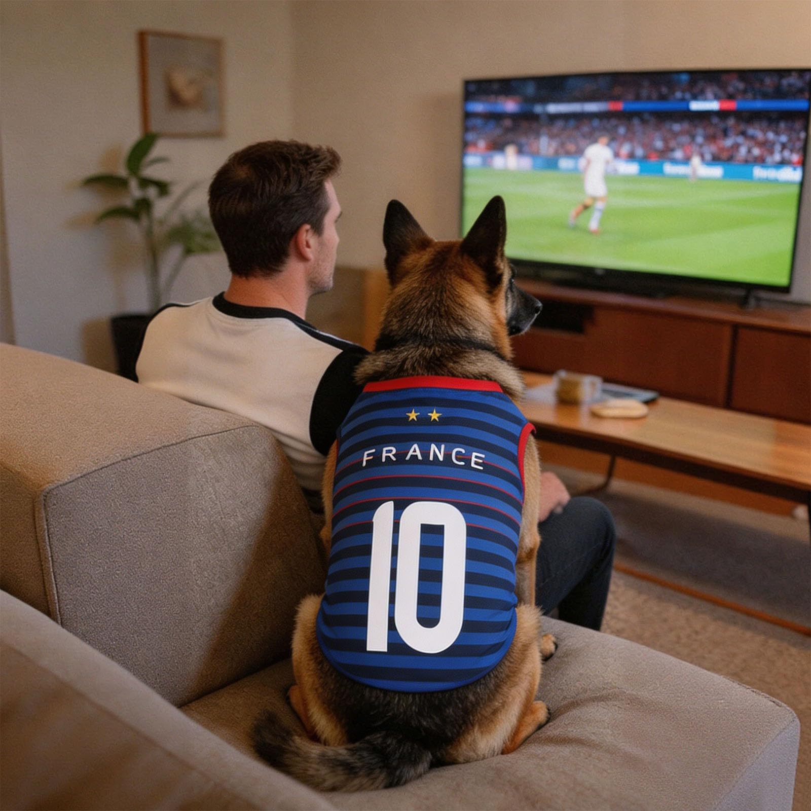 Générique Maillot de Foot sans Manches pour Chien,T-Shirt pour Chien- Maillot pour Animal de Compagnie, Tailles S à 5XL, pour Votre Compagnon à Quatre Pattes