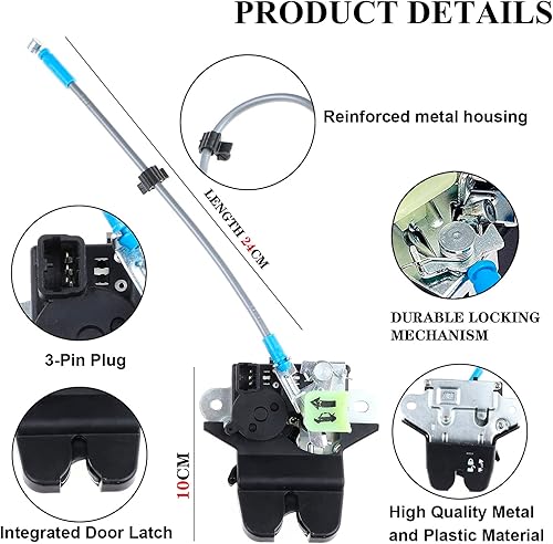 Miniatura 3 de Actuador del pestillo del maletero trasero compatible con Hyundai Sonata 2015 a 2017 Reemplazar el pestillo de cerradura de puerta de la escotilla