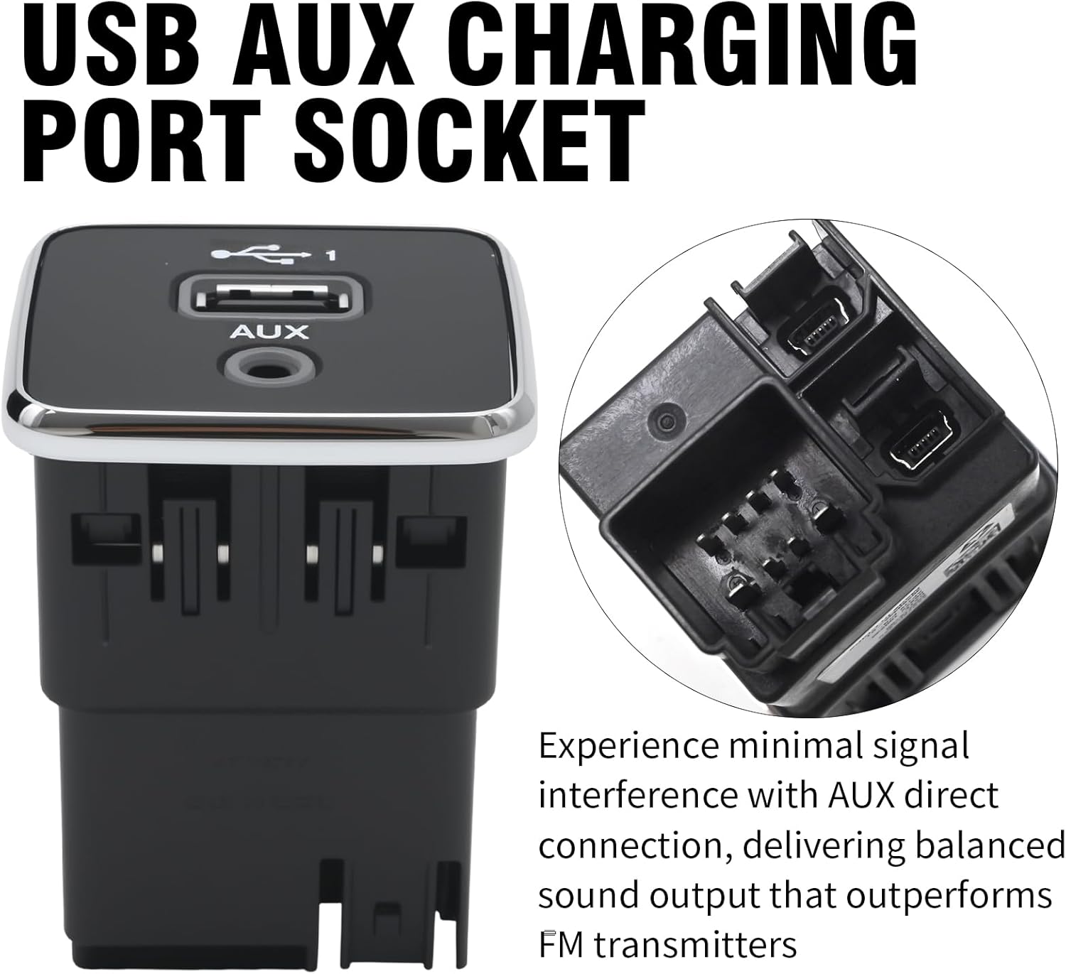 5xg28dx9ad Compass USB AUX Charging Port Socket AUX/USB, Replacement for Jeep Cherokee 2017-2021 Dodge Mopar,53224228 5XG28DX9AD 53223309 60927870 5XG28DX8AA