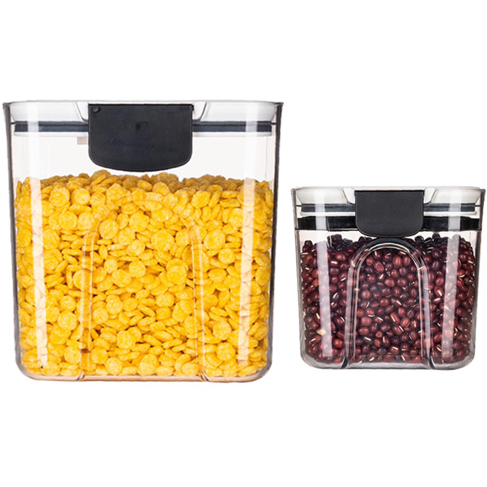 fkngcp Baking Storage Containers, 2PCS Clear Baking Soda Container, 350＆1300ML Plastic Moisture proof Flour Sugar Storage Containers for Spice, Herb, Powder, Snack Soda Container