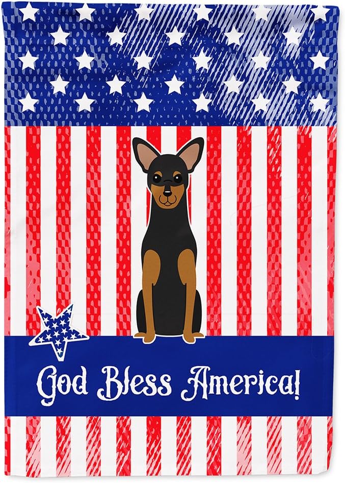 Caroline's Treasures BB3023GF Patriotic USA Manchester Terrier Garden Flag Mailbox Flag Decorative Yard Flag Banner Outside Patio Artwork Yard Flower Beds, Garden Size, Multicolor