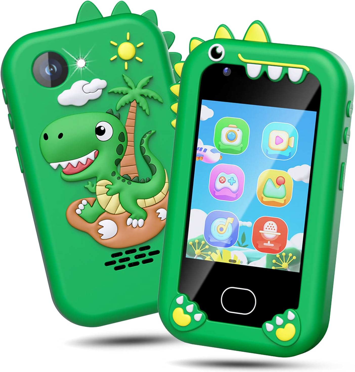 Kids Phone for Boys, Touchscreen Kids Smartphone with Camera Games, Christmas Birthday Gifts Phone Toy for Ages 3-8, Travel Preschool Learning Toy (Green)