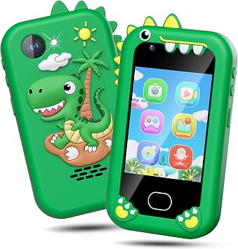 Kids Phone for Boys, Touchscreen Kids Smartphone with Camera Games, Christmas Birthday Gifts Phone Toy for Ages 3-8, Travel Preschool Learning Toy Green