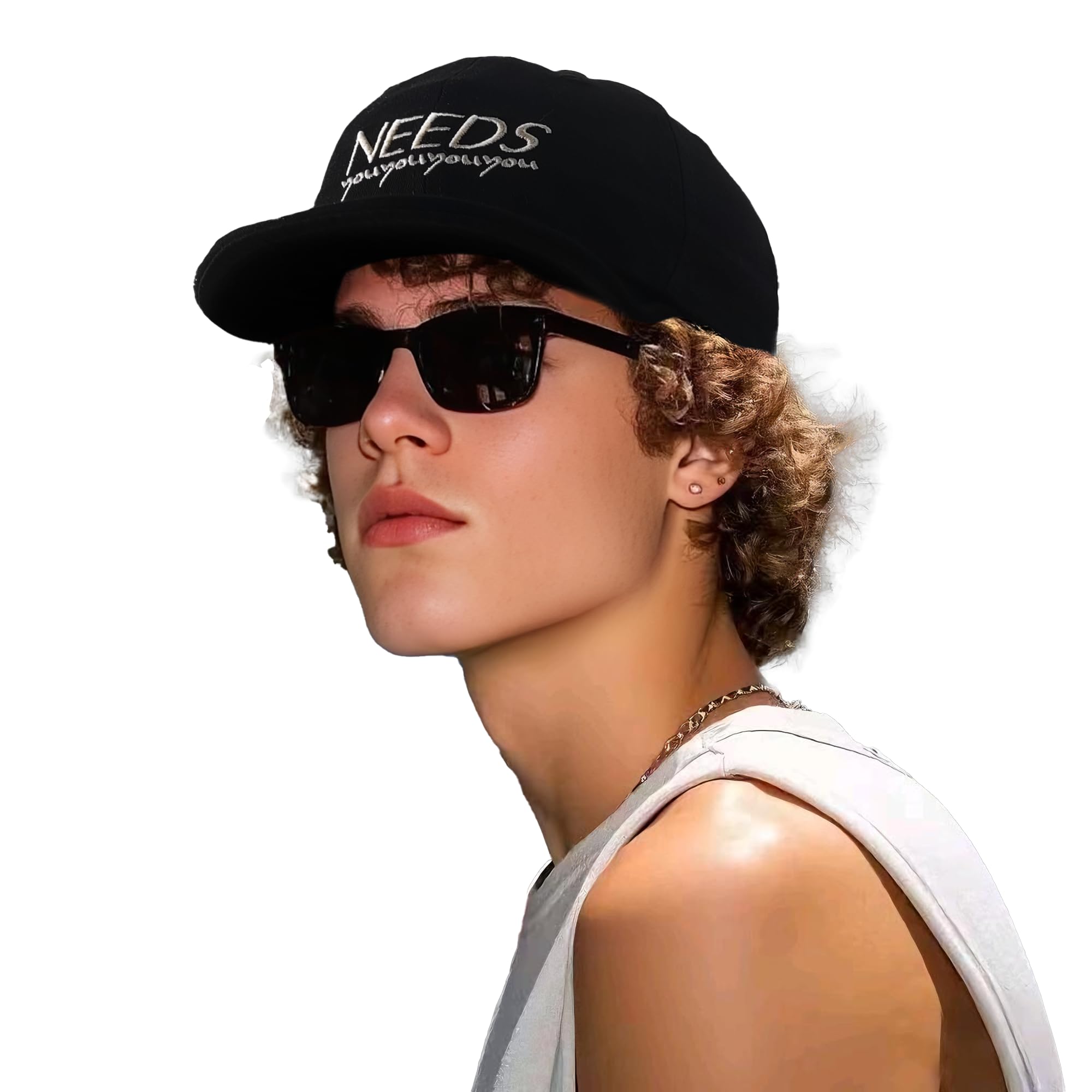Clakllie Soft Short Brim Hats for Men Low Profile Baseball Cap Casual Trucker Hat Moisture Wicking Outdoor Running Hat