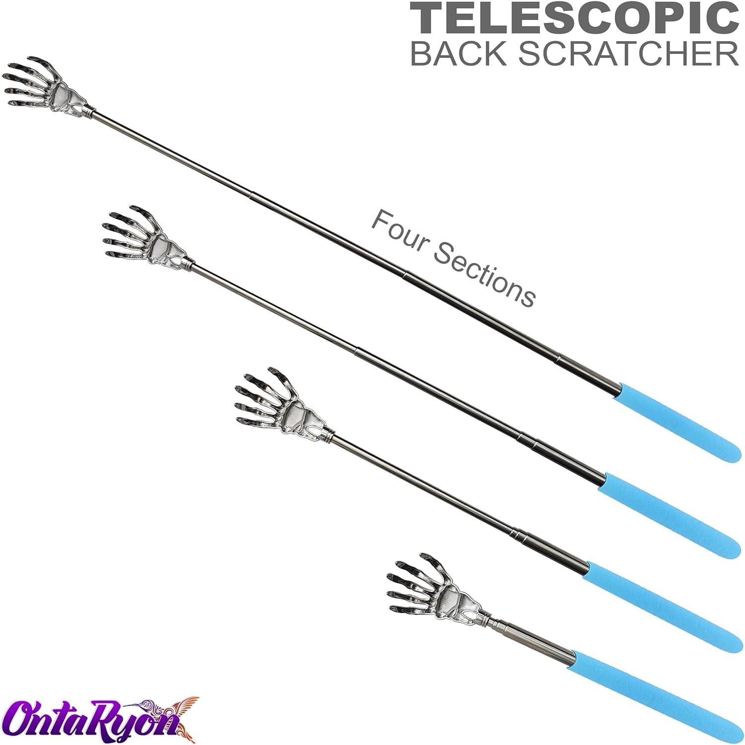 OntaRyon Telescopic Back Scratcher, Blue - Image 3
