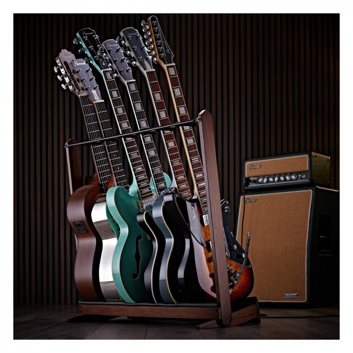 Hartwood Gitarrenständer aus Holz für 6 Gitarren