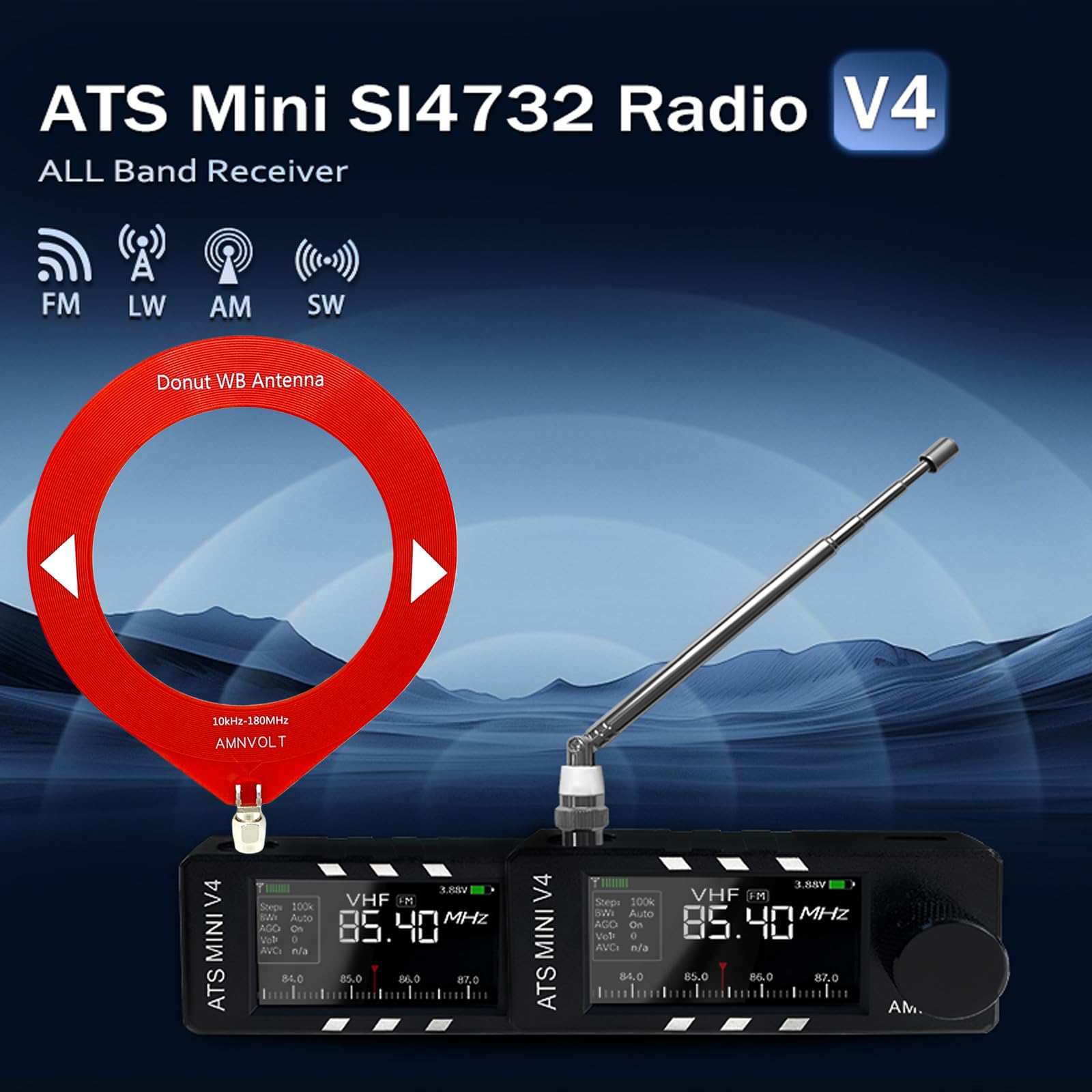 ラジオ・コンポ AMNVOLT V4 ATS MINI SI4732 ( #2670 ) Amazon.co.jp: AMNVOLT V4 ATS ミニDSPラジオ、Si4732搭載ESP32-S3フル