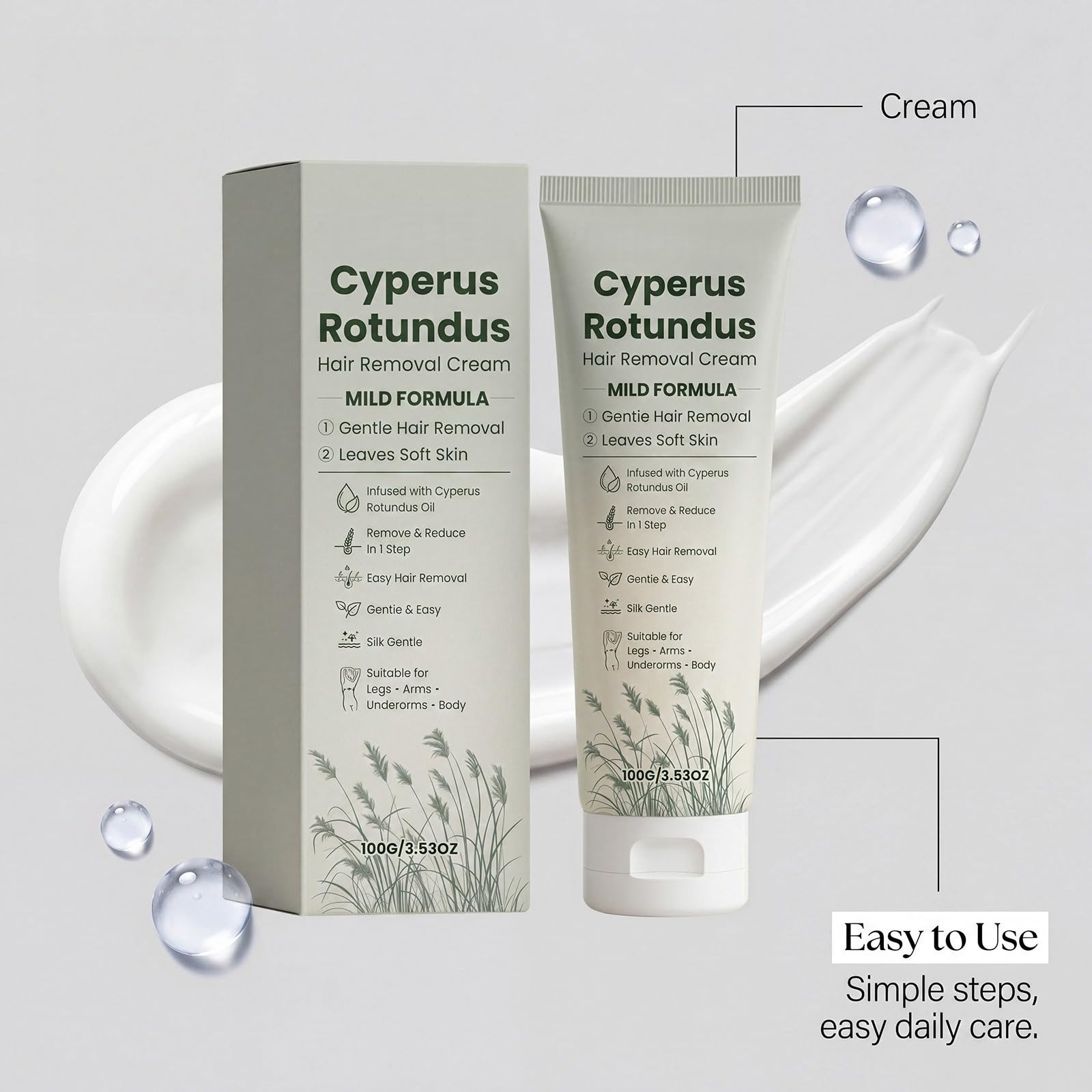 Générique Crema depilatoria intima 100 g, per gambe braccio, petto pancia, ascelle, casa, spiaggia, matrimonio, nuoto