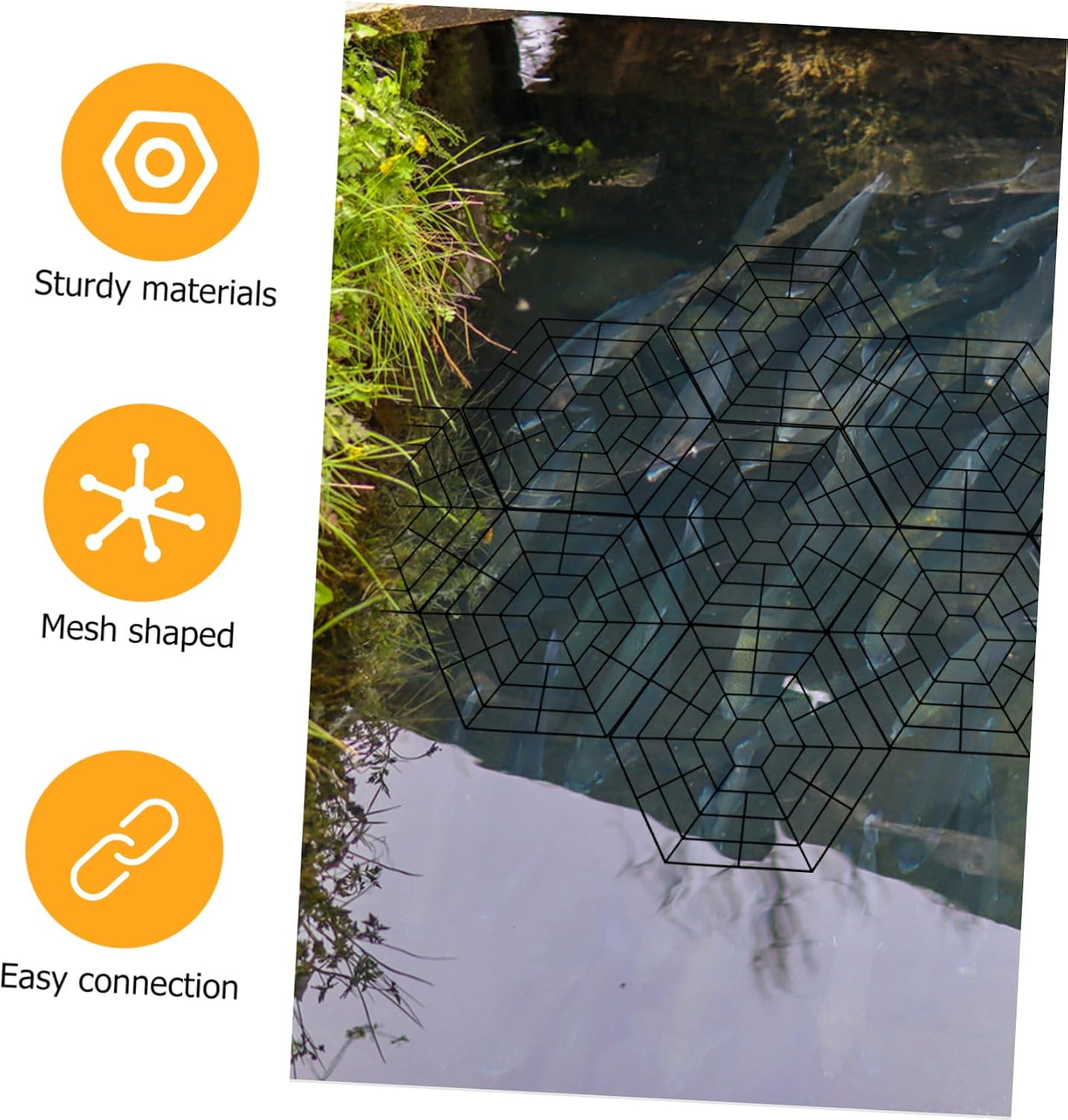 15pcs Fish Netting Covers for Outdoor Ponds Corrosion-Resistant Fish Barrier Mesh with Large Coverage Easy Installation