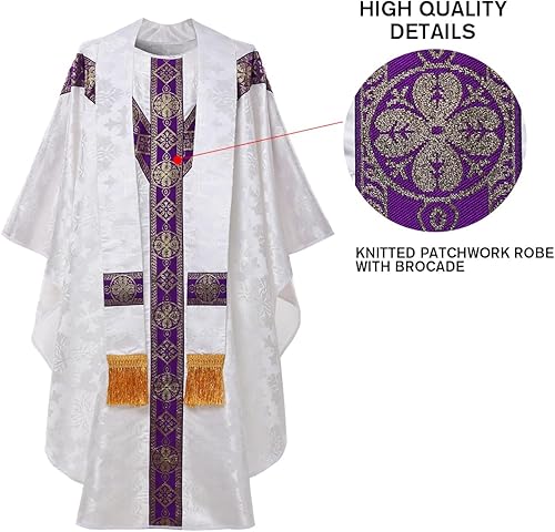 Miniatura 2 de FAD-4U Sacerdote Católico Celebrante Casulla Iglesia Clero Vestiduras Túnica