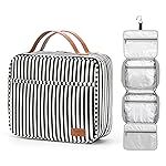Bosidu Hanging Travel Toiletry Bag, Large Capacity Cosmetic Travel Toiletry Organizer for Women with 4 Compartments & 1 Sturdy Hook, Perfect for Daily Use/Christmas