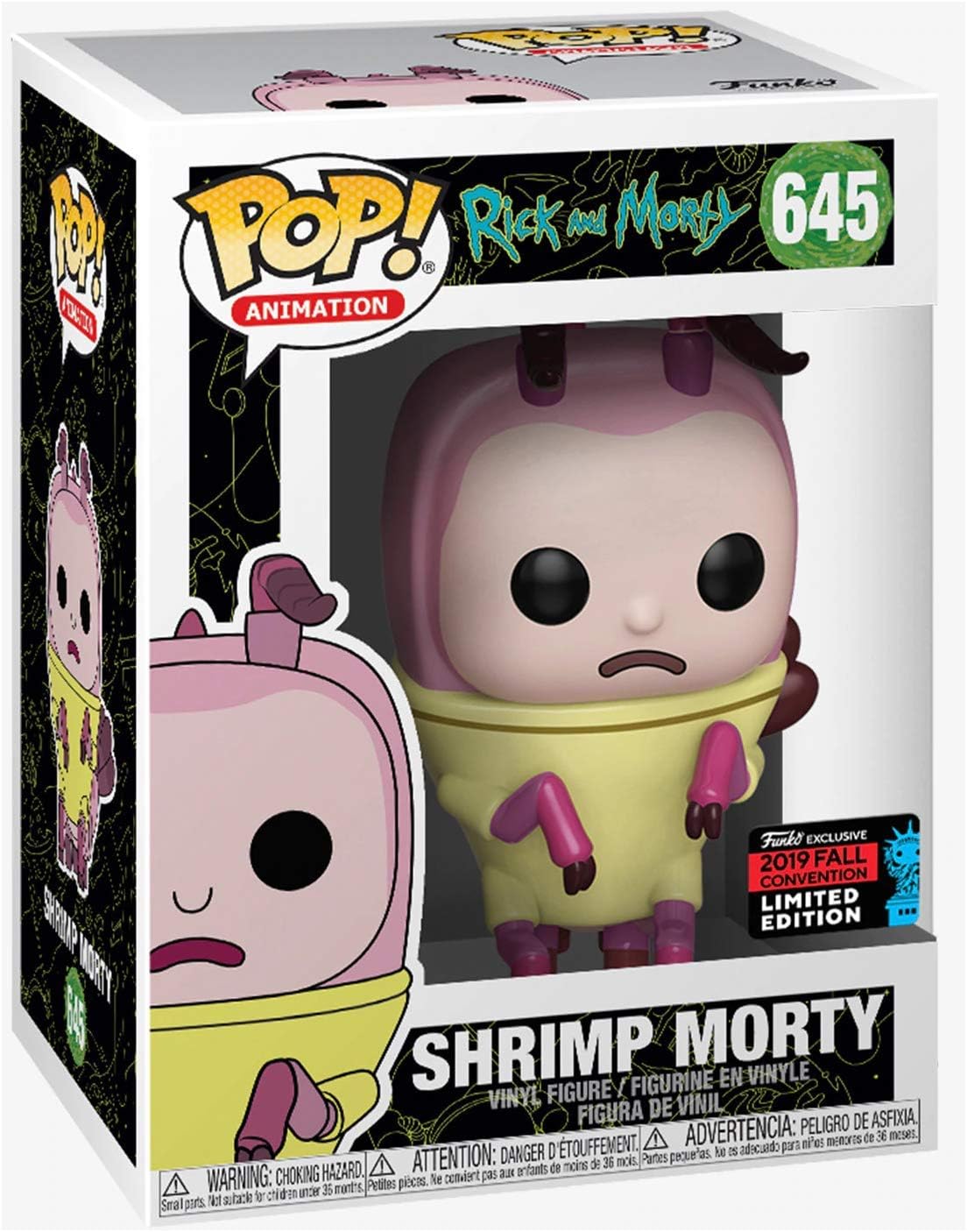 Pop! Rick and Morty Shrimp Morty 645 NYCC Shared Sticker Exclusive