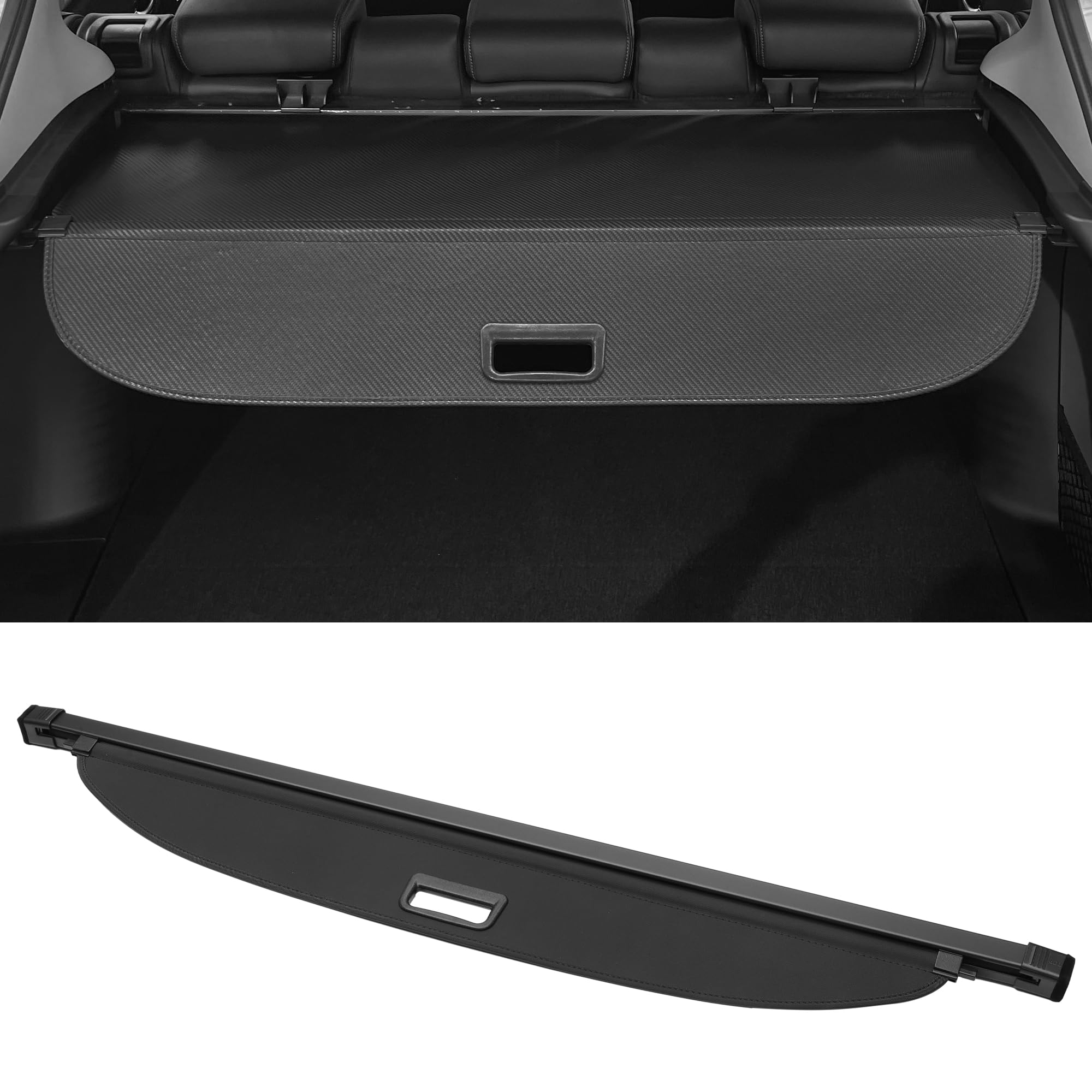 Motoforti Car Trunk Retractable Cargo Cover for Kia Niro 2017-2022 Rear Trunk Parcel Shelf Luggage Security Shield Shade, Canvas, Gloss Black