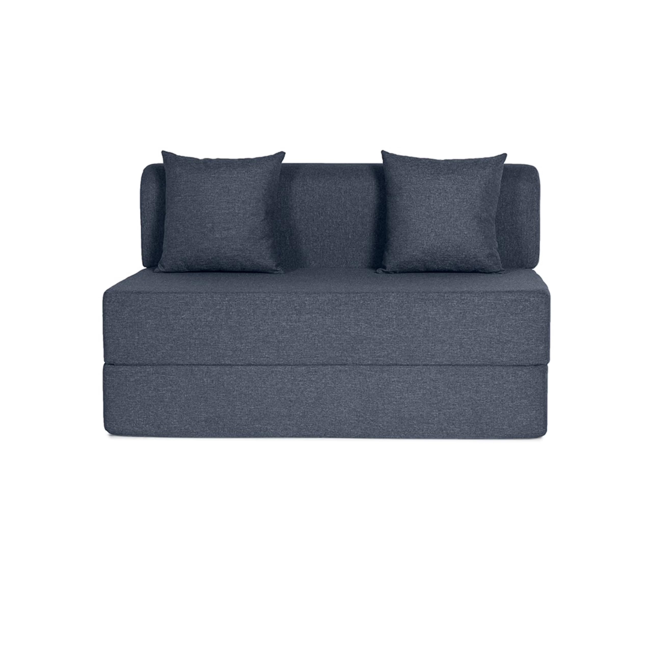 Wakefit Sofa Cum Bed | 1 Year Warranty | Sofa 2 Seater, Sofa Bed 6 X 3.8 Feet, Folding Sofa Bed, Sofa Cum Beds for Living Room with 2 Cushions, Diwali Gifts - Flipper (Fabric, Omega Blue)
