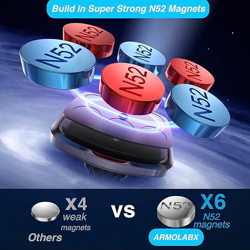 Miniatura 3 de Soporte magnético para teléfono de gimnasio que se fija a una superficie de metal, [compatible con teléfonos grandes y fundas gruesas] Soporte