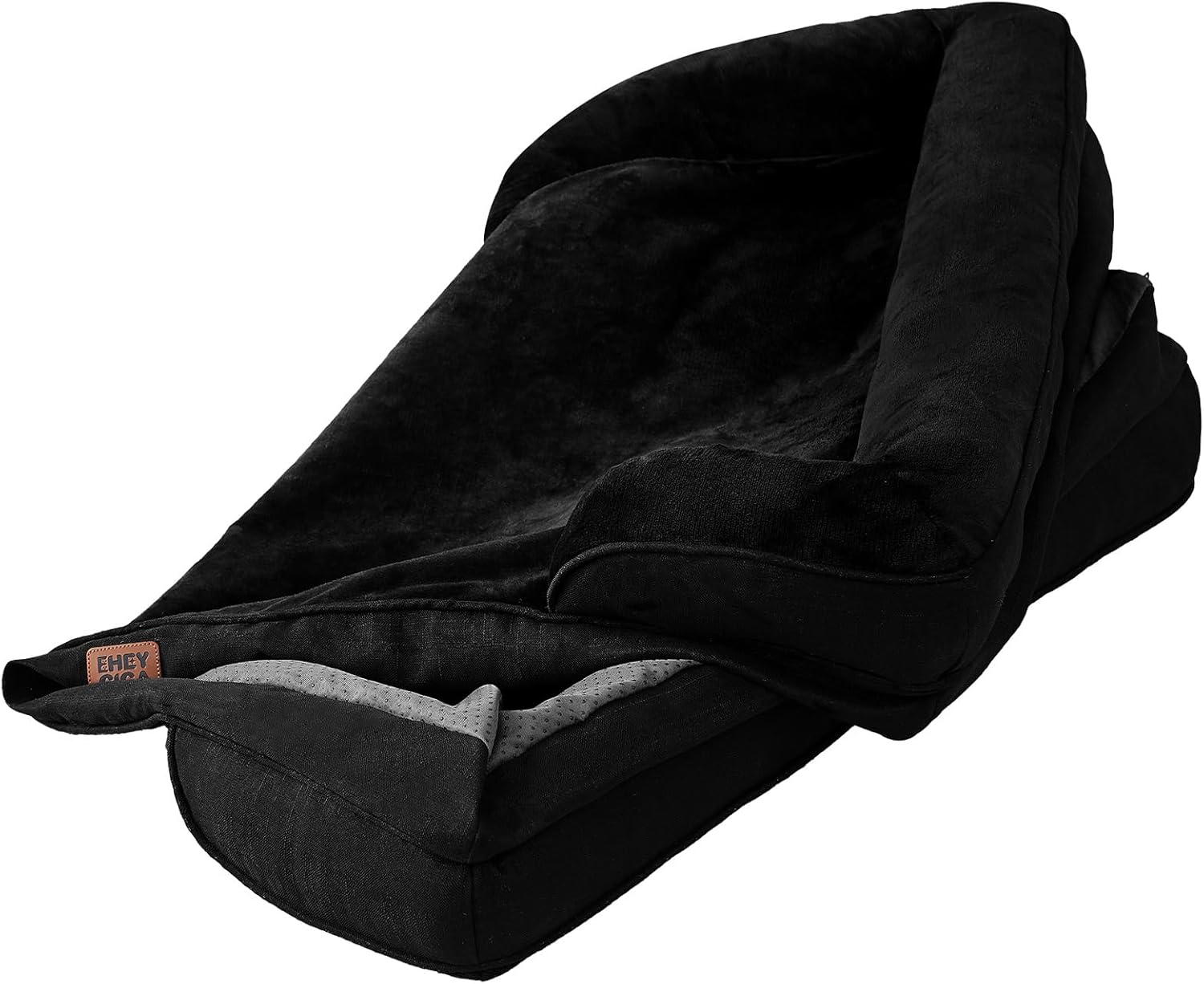EHEYCIGA Dog Bed Cover Replacement for Large Dog Bed, Waterproof Washable Removable Cover for Orthopedic Memory Foam Dog Sofa, Non-Slip Bottom, Black, Cover Only