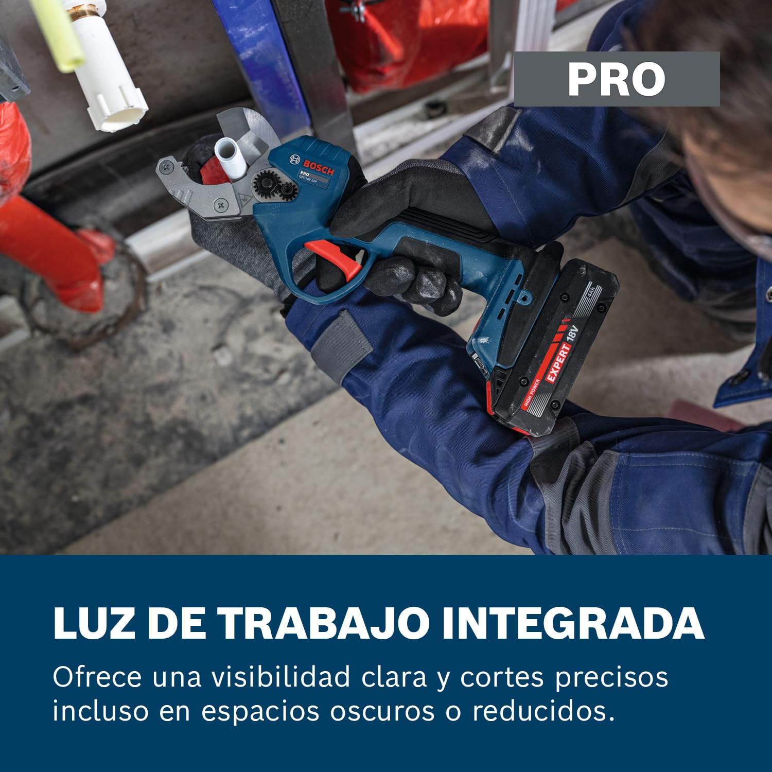 Bosch PRO Bosch PRO 18V System Cortadora de tubos a batería GPC18V-32P (incl. clip para cinturón)