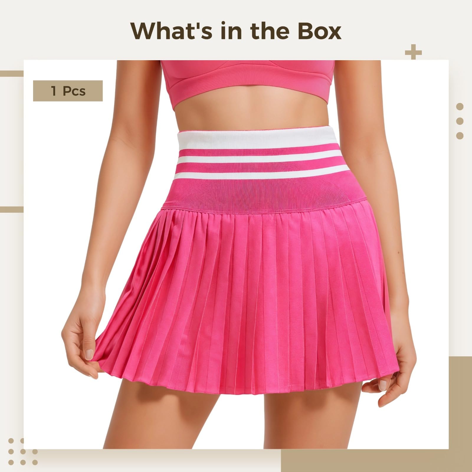 Gonna da golf e tennis da donna con pantaloncini integrati, morbido misto nylon spandex, design a vita alta pieghettata, comoda cintura elastica per sport e tempo libero