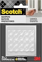 Scotch Clear Adhesive Bumper Pads 20-Pack - 1/2" Round Self-Stick Rubber Bumpers for Cabinets, Drawers, Noise Reduction & Scratch Protection (SP950-NA)