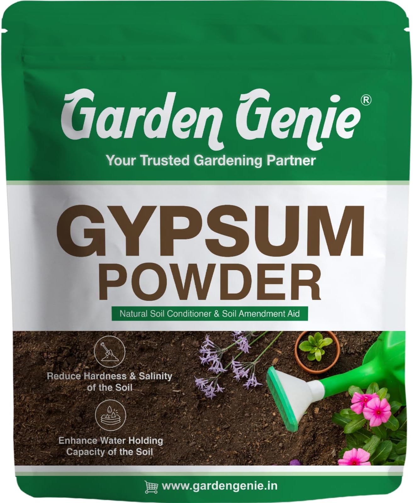 Garden Genie Gypsum Powder for Plants Natural Soil Conditioner & Soil Amendment for Lawn and Garden - 380 g