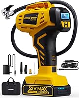 KeenPower 160PSI Portable Tire Inflator Air Compressor - 21V Rechargeable Battery, Dual Power Modes, Fast Inflation for Car, Motorcycle, E-Bike