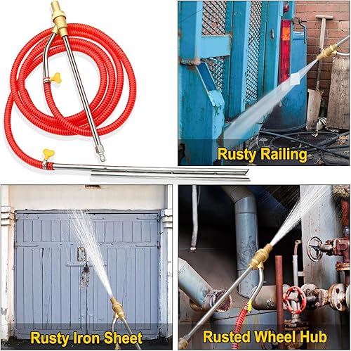 Miniatura 7 de Kit de chorro de arena para lavadora a presión, accesorio de chorro de arena abrasivo húmedo de 5000 PSI con gafas, lavado de arena con 3 juegos de