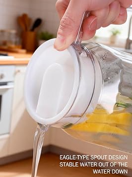 Acrylic Transparent Water Jugs Striped Pitcher with Lid 500ML