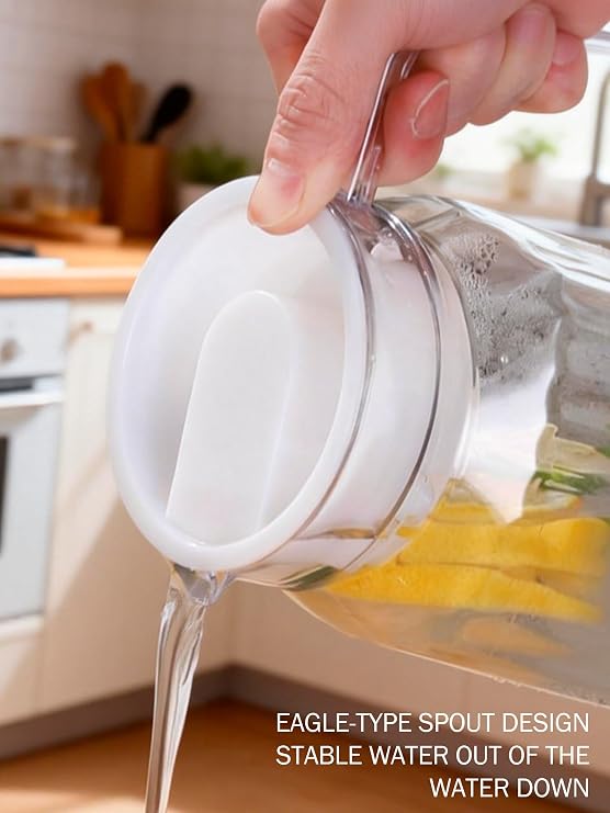 Acrylic Transparent Water Jugs Striped Pitcher with Lid 500ML