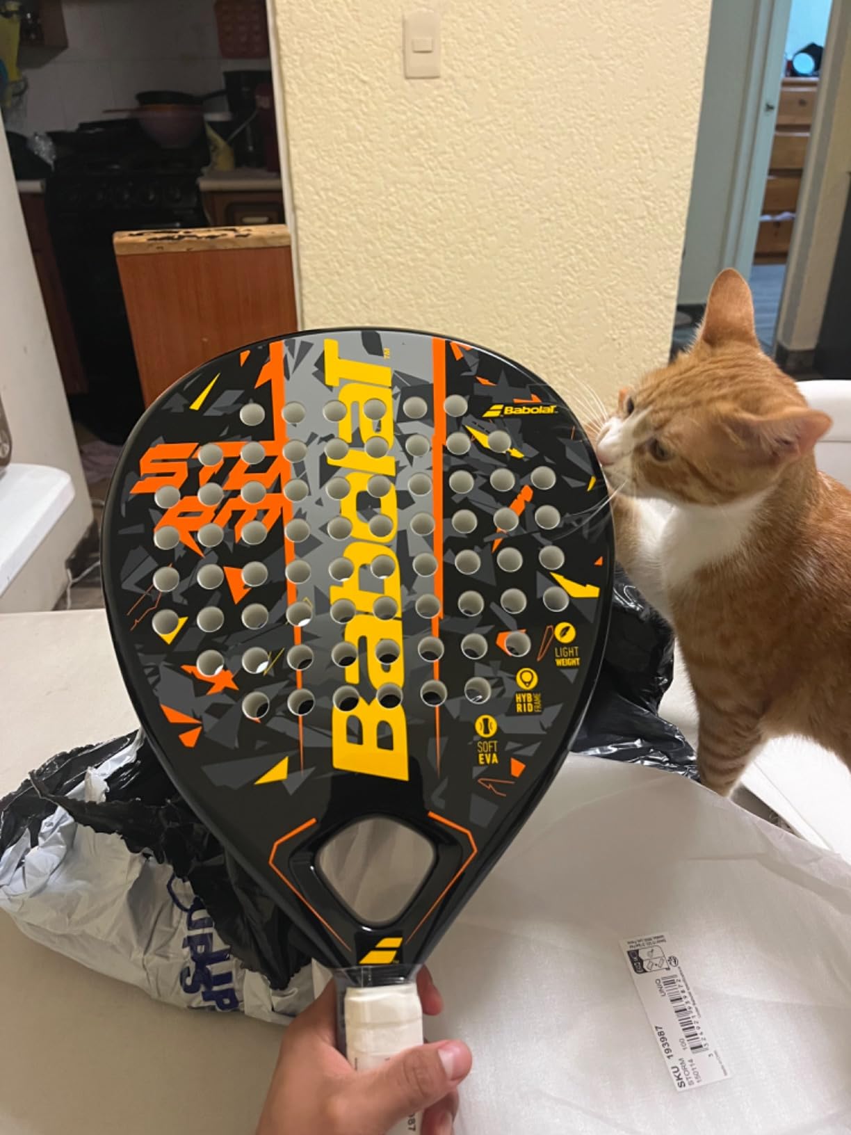 Buy Babolat Storm Padel Racket (Black/Yellow/Orange) 345gms Online at ...