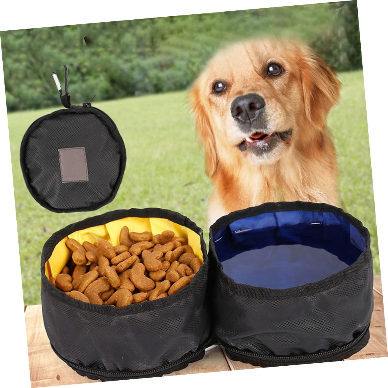 minkissy Lot De 3 Gamelles De Capacité pour Animaux De Compagnie avec Fermeture Éclair Idéales pour Les Voyages en Plein Air