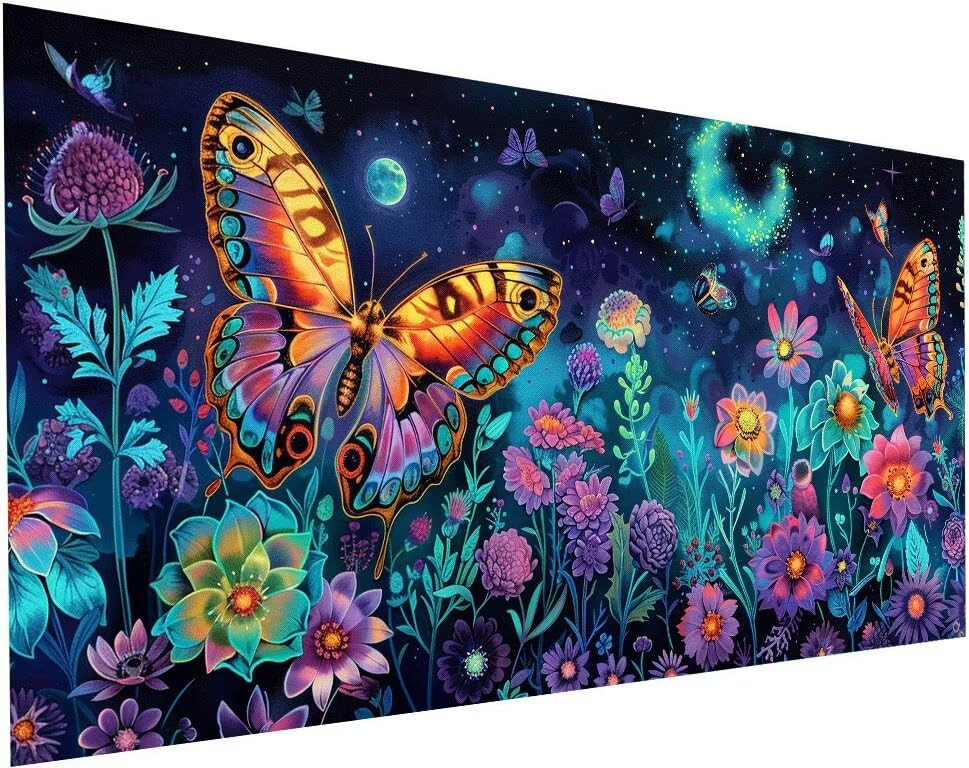 Broderie diamant kit complet papillon grand format 50x100 loisirs créatifs adultes S-141