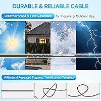 Vista 5 de Cables de alimentación de video BNC todo en uno de 100 pies/98.4 ft, cables de cámara de vigilancia de extensión BNC para sistemas CCTV DVR NVR