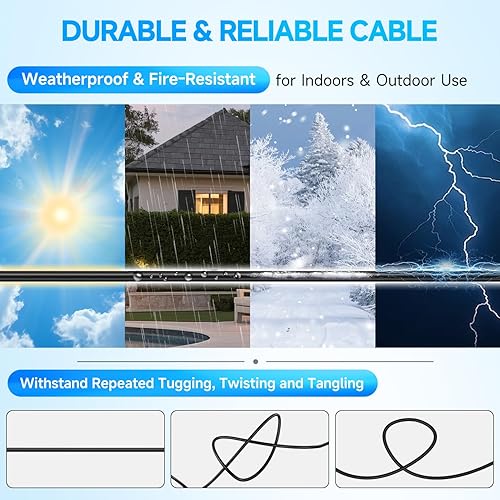 Miniatura 5 de ANLINK Paquete de 4 cables de alimentación de video todo en uno de 100 pies98.4 ft, cables de cámara de vigilancia de extensión BNC para sistemas
