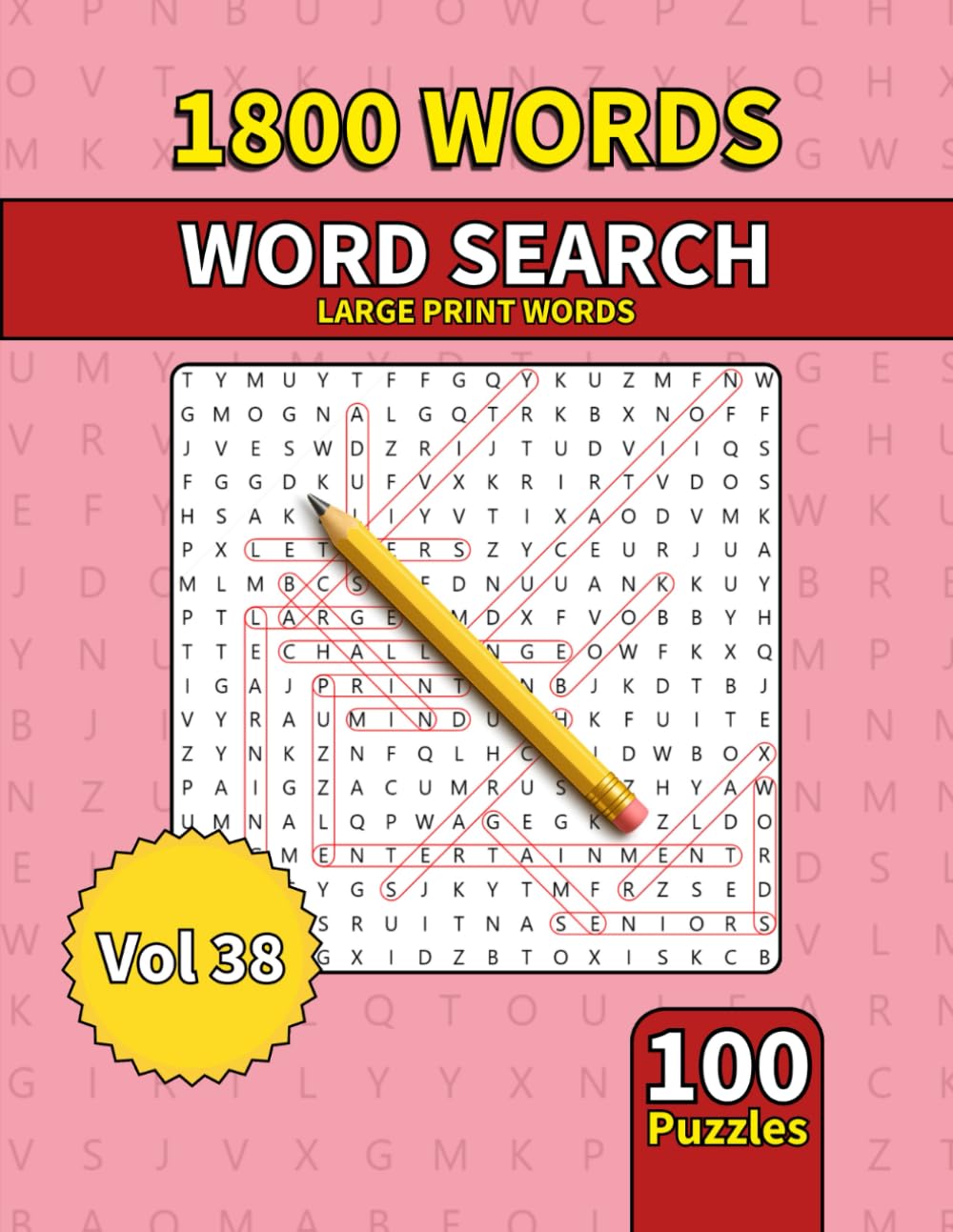 Large Print Word Search Book for Adults: 1800 Words - 100 Puzzles - Varied Themes - Perfect for Adults, Seniors & Teens - Vol 38