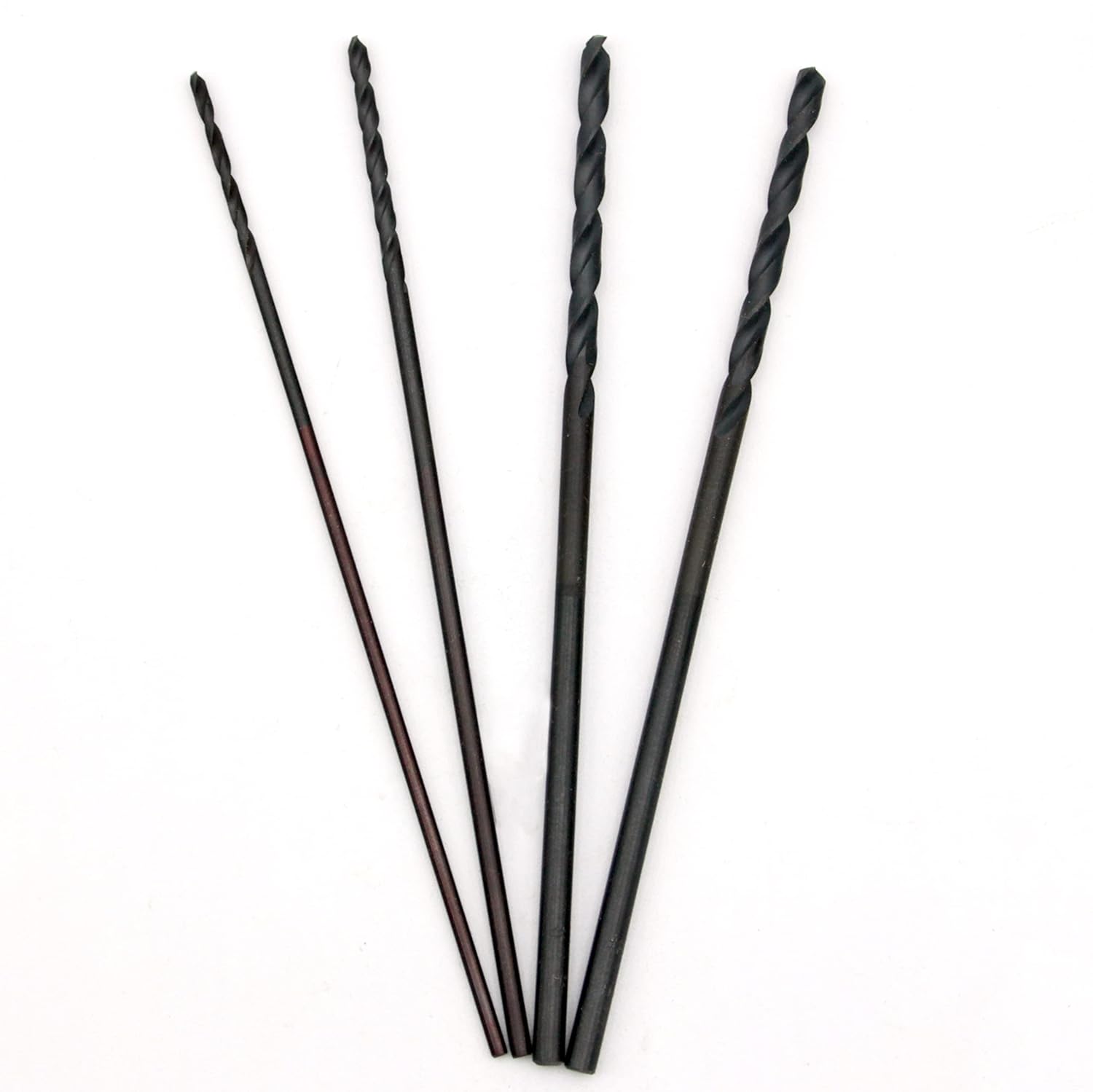 6 Inch Long Drill Bits 4 Pc Set #40, #30, #21, #12