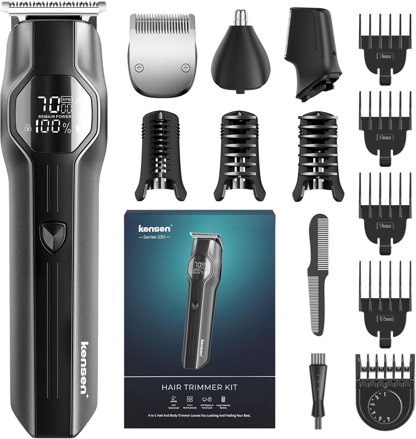 Beard Trimmer for Men – Body Hair Trimmer for Men Set, Mens Electric Razor for Shaving Face Mustache Body Ear Nose Hair Trimmer IPX7 Waterproof Wet & Dry Use with LED Screen Mens Grooming Kits (Black) Beard Trimmer for Men – Body Hair Trimmer for Men Set, Mens Electric Razor for Shaving Face Mustache Body Ear Nose Hair Trimmer IPX7 Waterproof Wet & Dry Use with LED Screen Mens Grooming Kits (Black)