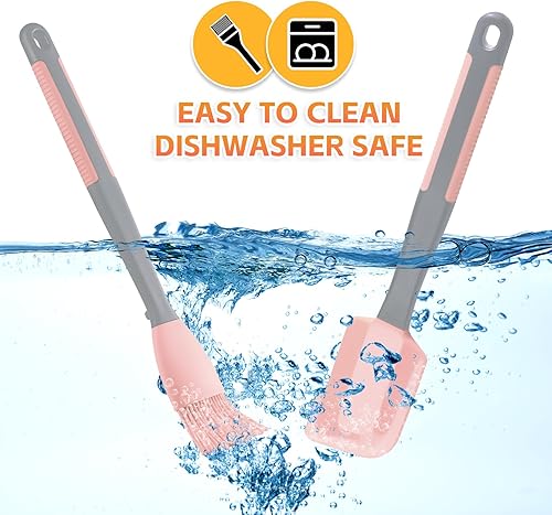 Miniatura 15 de Cepillo de silicona para untar pastelería, 2 cepillos de silicona extra largos para asar a la parrilla, cepillos resistentes al calor de 2 pulgadas