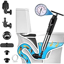 Wenbones Pompa Stura scarichi a Pressione, Stantuffo per WC ad Aria Compressa, Pressione Nuovo Multifunzionale, Sturalavandino ad aria Compressa, per WC, Lavandino, Bagno (2025 Migliorata nero)