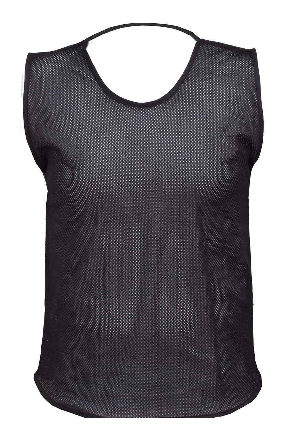 1 X Single Sports Training Bibs Football Rugby Hockey Netball Cricket Volleyball Vests Soccer Sports Club (7 Sizes 13 colours) (Adult (Large - XL), Black)