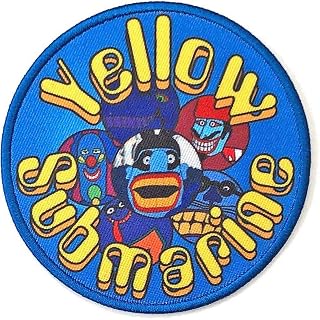 The Beatles Patch Yellow Submarine Baddies Circle Embroidered Iron On 8X8cm Size One Size - Les Beatles, Paul McCartney, John Lennon, RIngo Starr, George Harrison