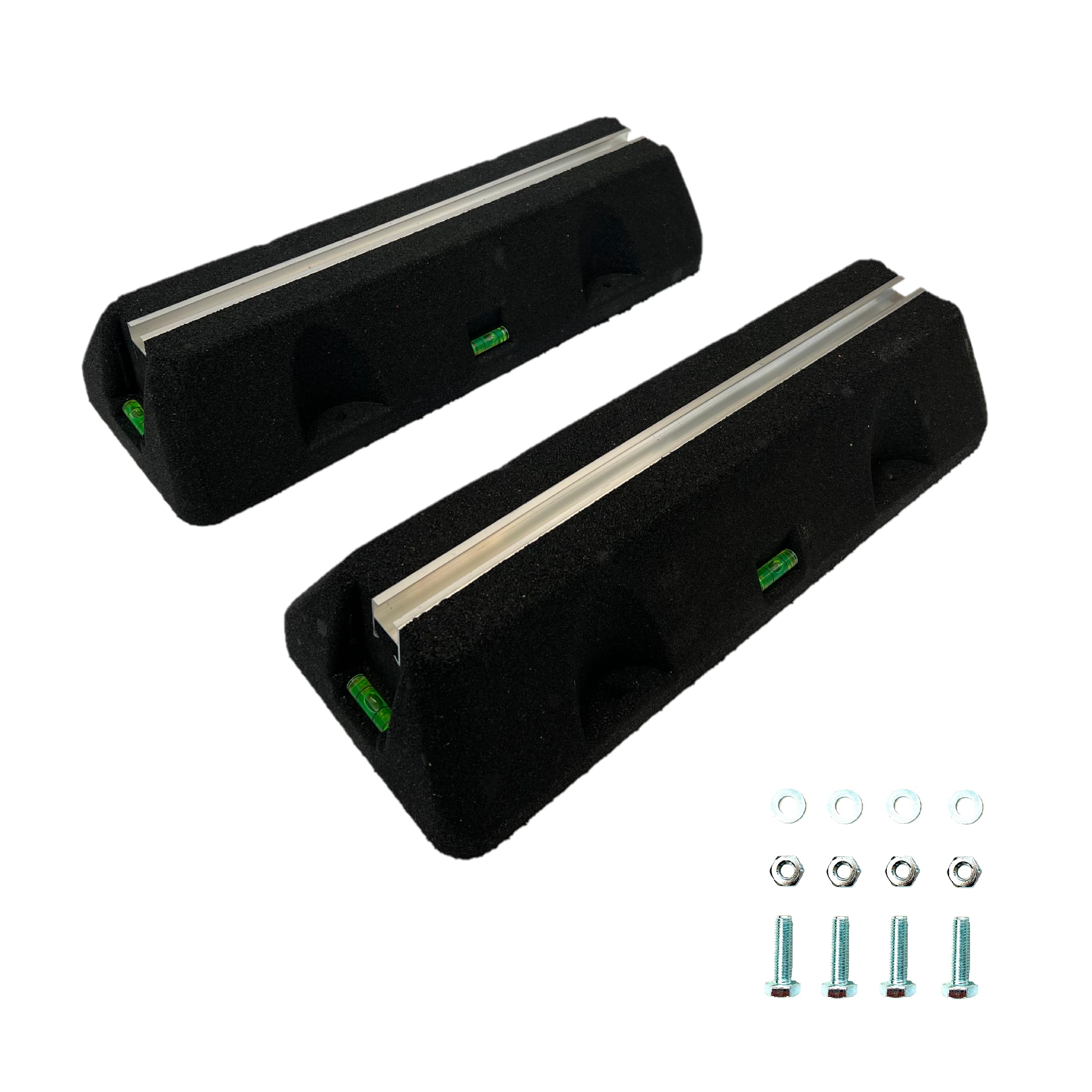 Lot de 2 socles d'amortissement - Console de sol de 450 mm pour climatiseurs, pompes à chaleur - 2 pieds anti-vibrations - Socle de montage - Bloc de montage en caoutchouc - Pour climatiseur