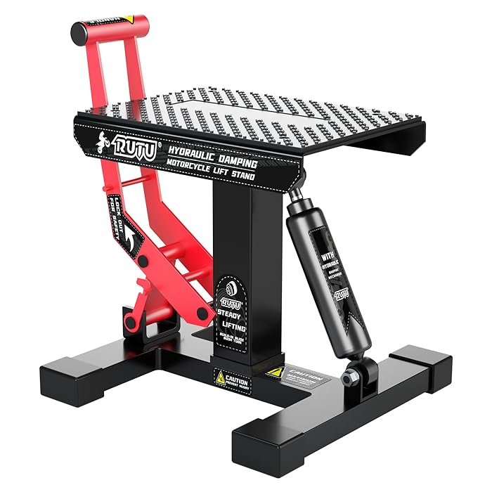 Buy RUTU Hydraulic Motorcycle Lift Stand HeavyDuty Steel Maintenance