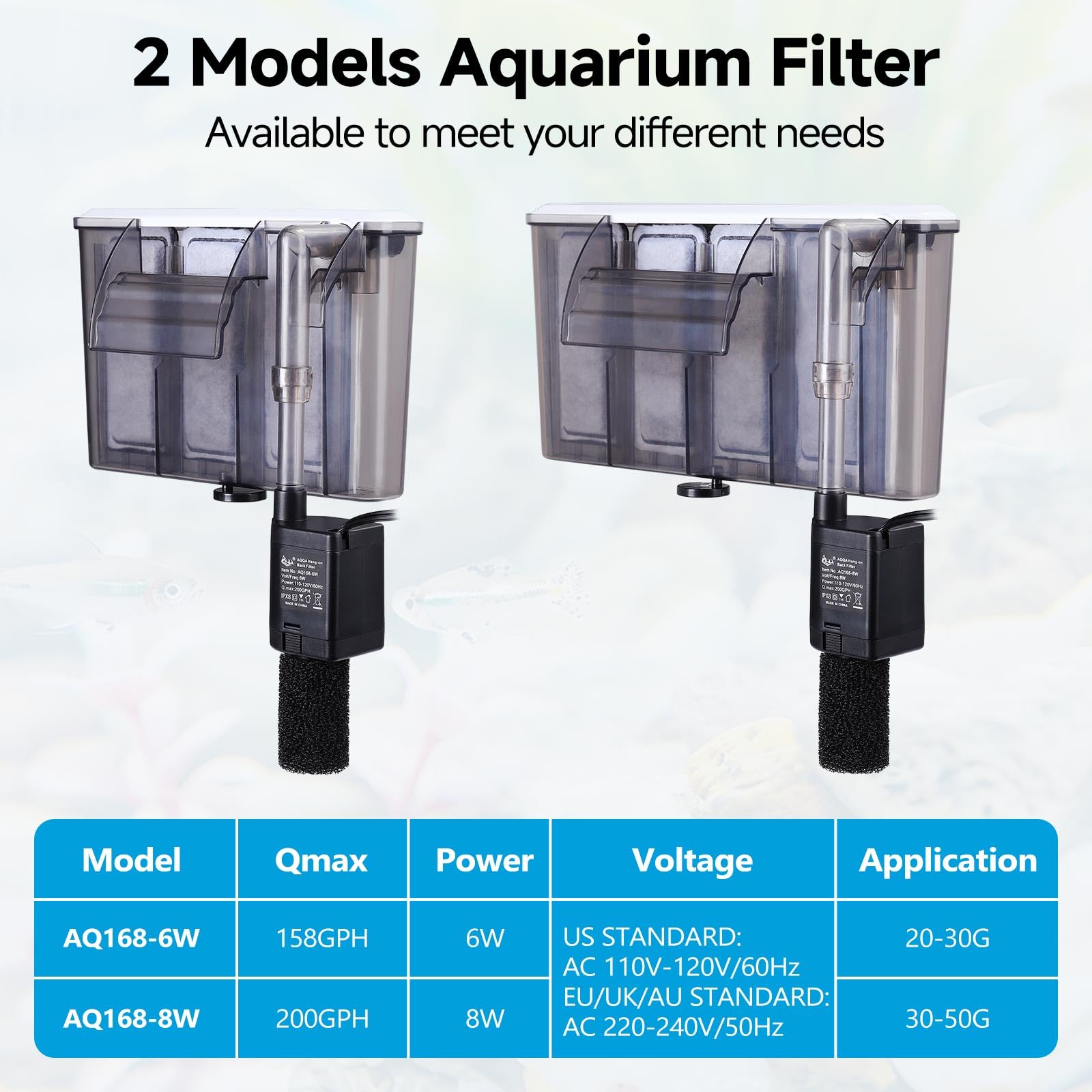 AQQA Filtre d'aquarium (8 W)