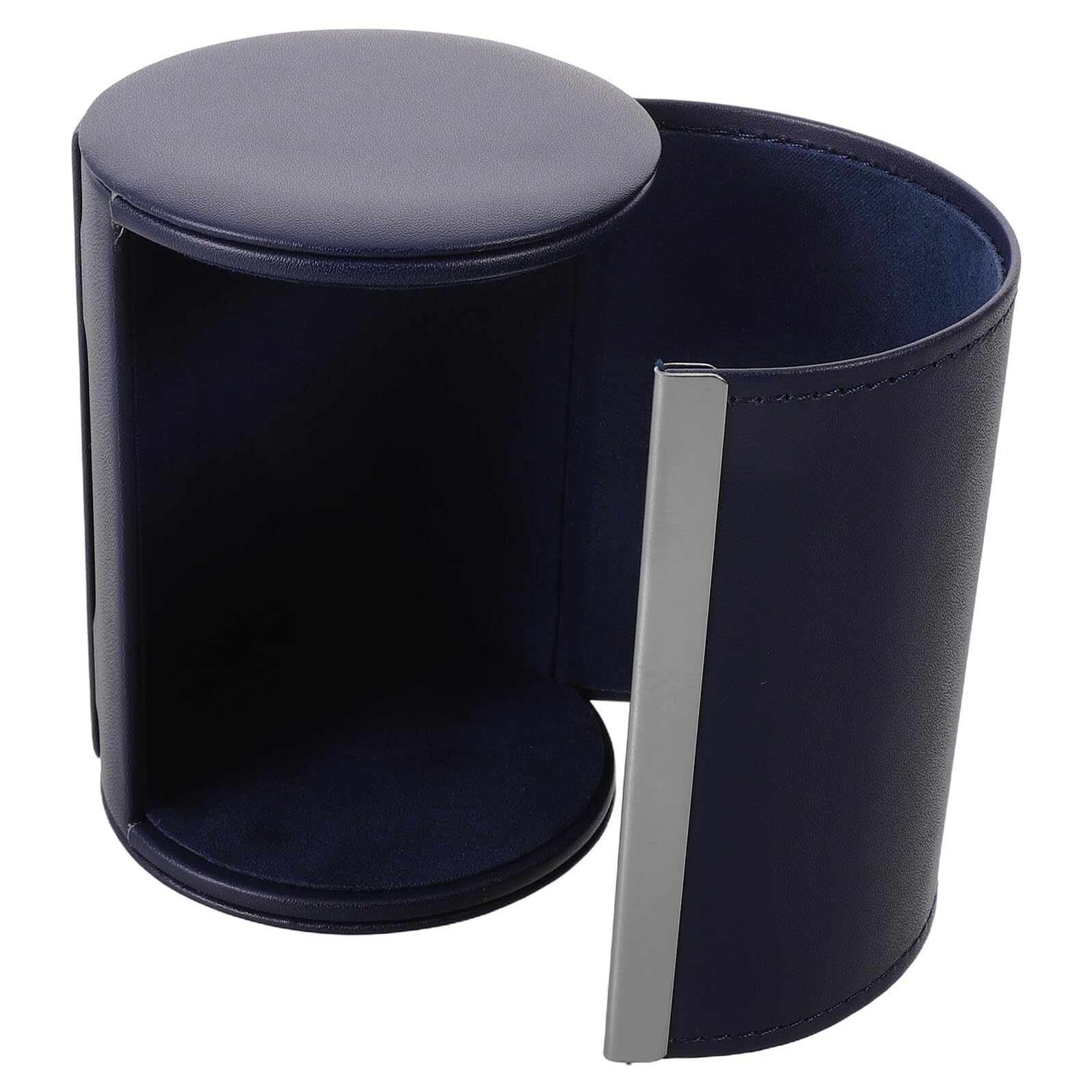 Scatola Porta Cravatte Rotonda in Pu con Chiusura Magnetica