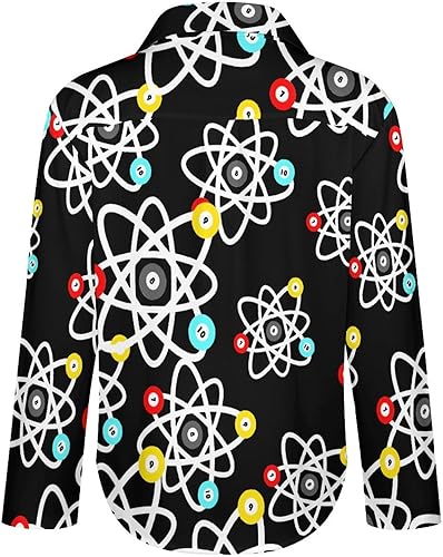 Miniatura 5 de Divertidas camisas casuales de manga larga para mujer, dobladillo irregular, con botones, cuello en V, blusa para mujer