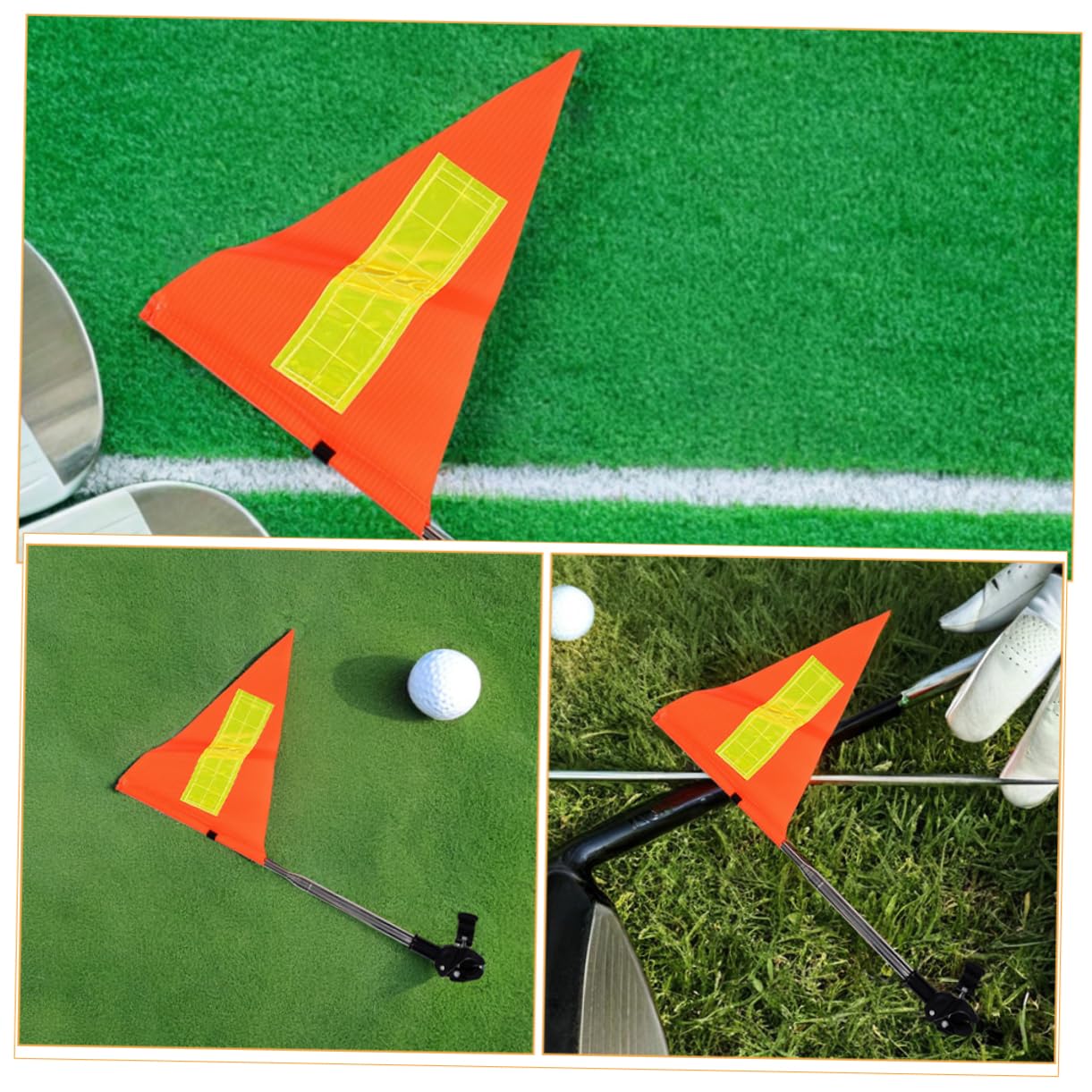 2piezas Banderas De Seguridad Reflectantes para Carritos De Golf Mástil Telescópico Banderas Triangulares Reflectantes para Carritos De Golf De Seguridad para Sillas De Ruedas y