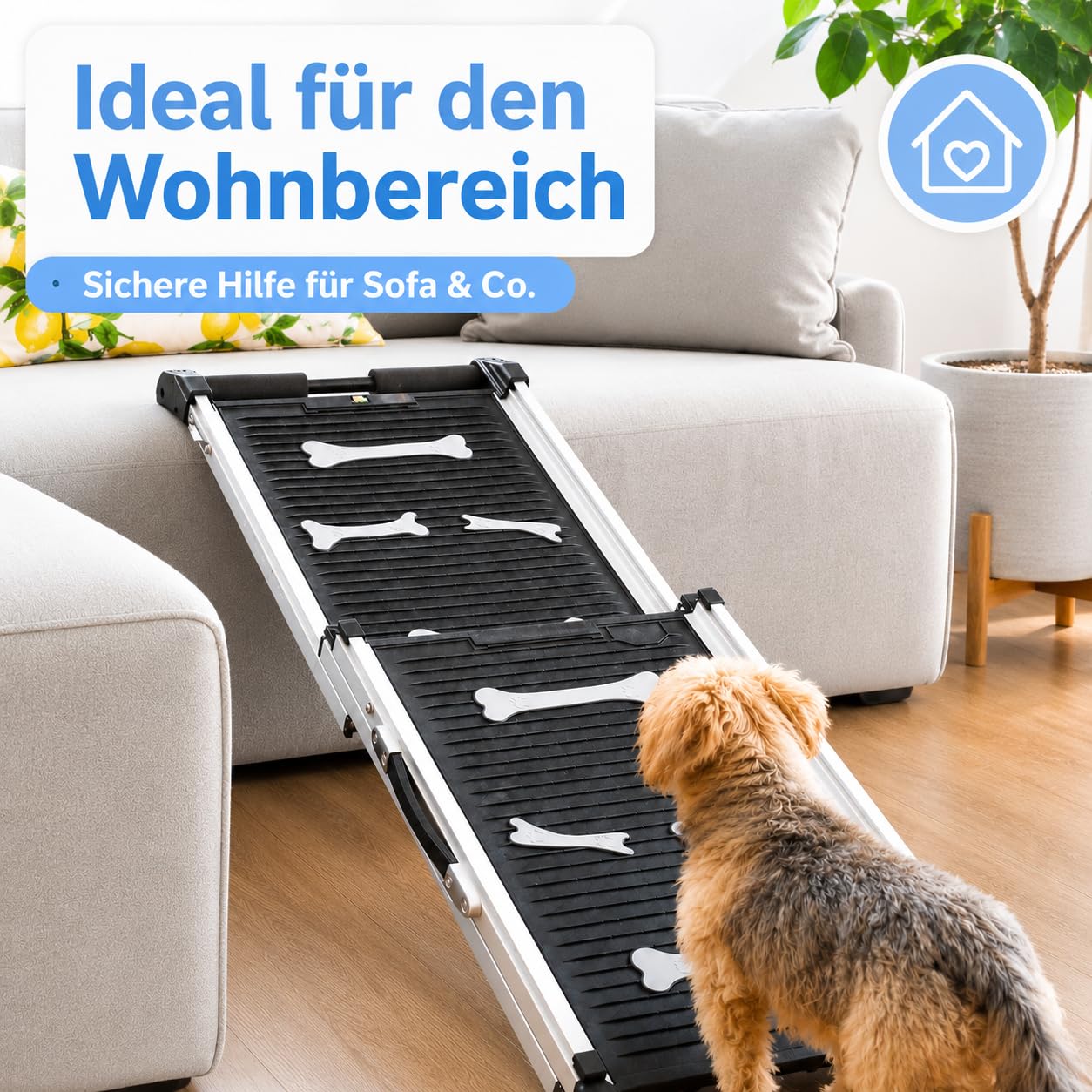 Hunderampe Teleskop rutschfest Alu 90kg Hundetreppe für Große Kleine Hunde Auto SUV Sofa Bett Rückbank Klappbar Einstiegshilfe Ausstiegshilfe Lang Breit Reise Kofferraum Autorampe